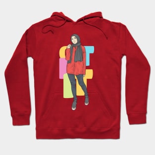 Girl In Red Outfit Hoodie